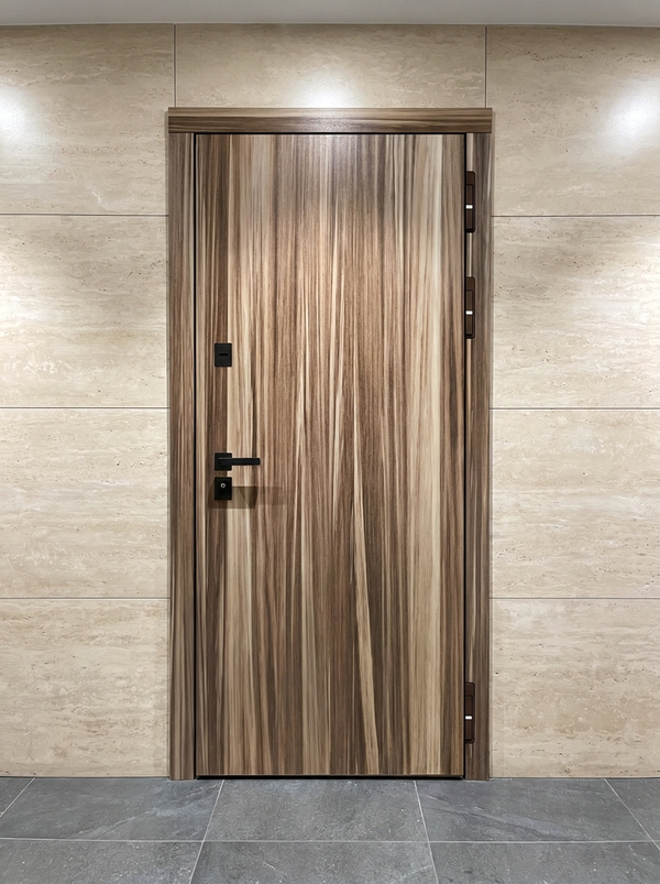 Дверь с МДФ-панелями HPL-пластик (Сантос и Серый)